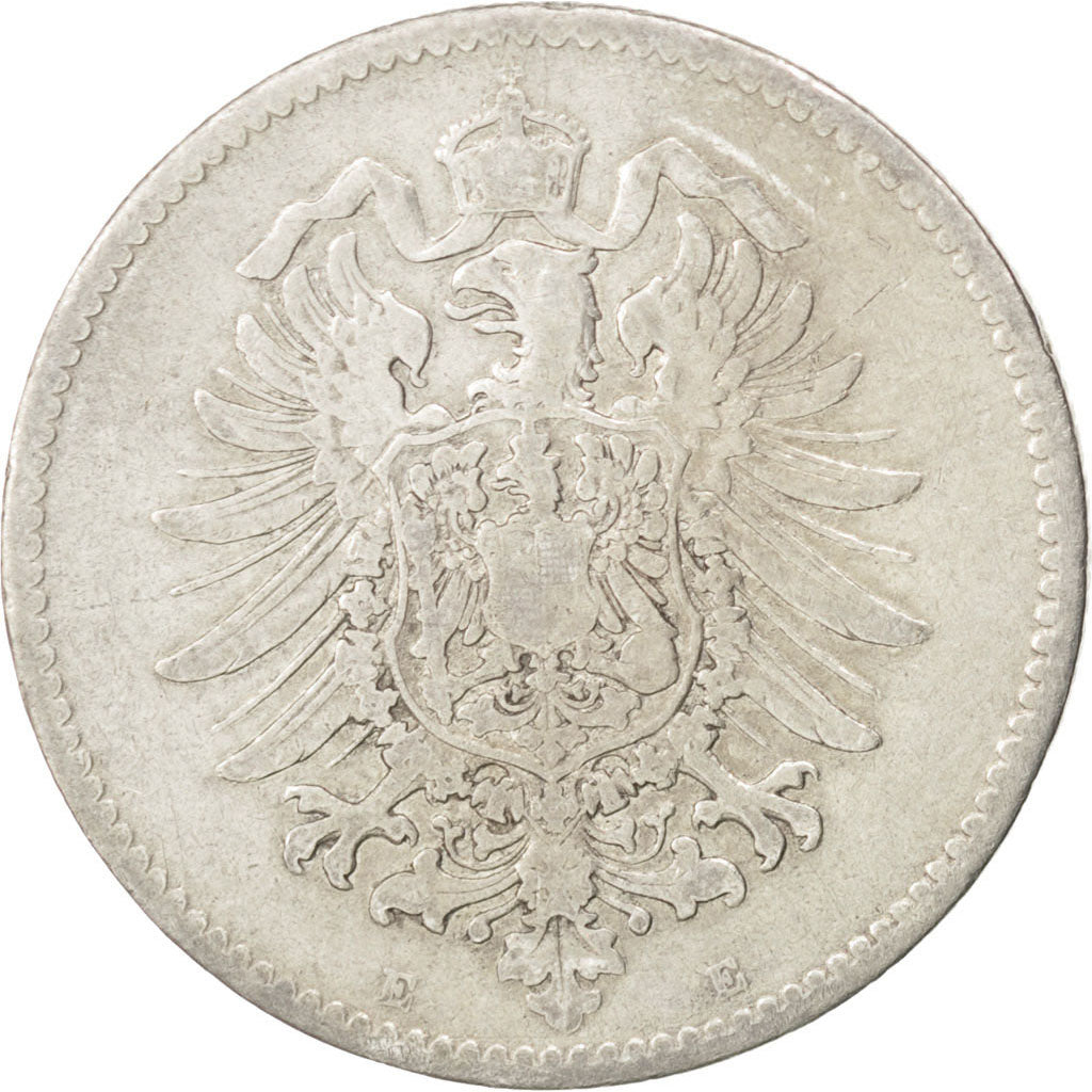 Coin, GERMANY - EMPIRE, Wilhelm I, Mark, 1881, Muldenhütten, EF(40-45), Silver