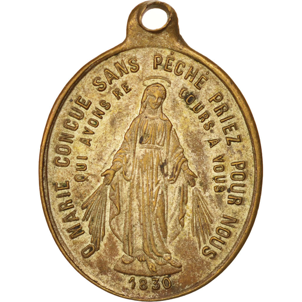 France, Medal, The Virgin, Religions & beliefs, 19TH CENTURY, AU(50-53), Copper