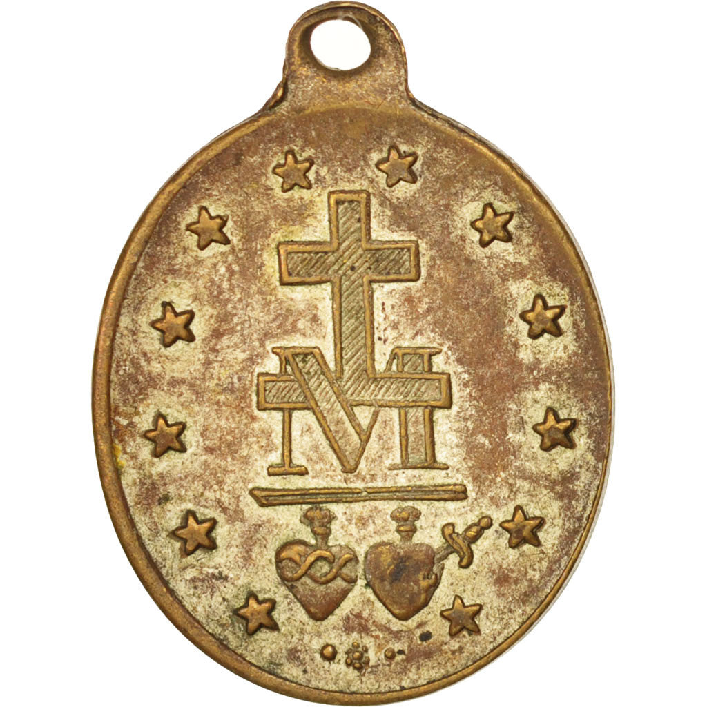 France, Medal, The Virgin, Religions & beliefs, 19TH CENTURY, AU(50-53), Copper