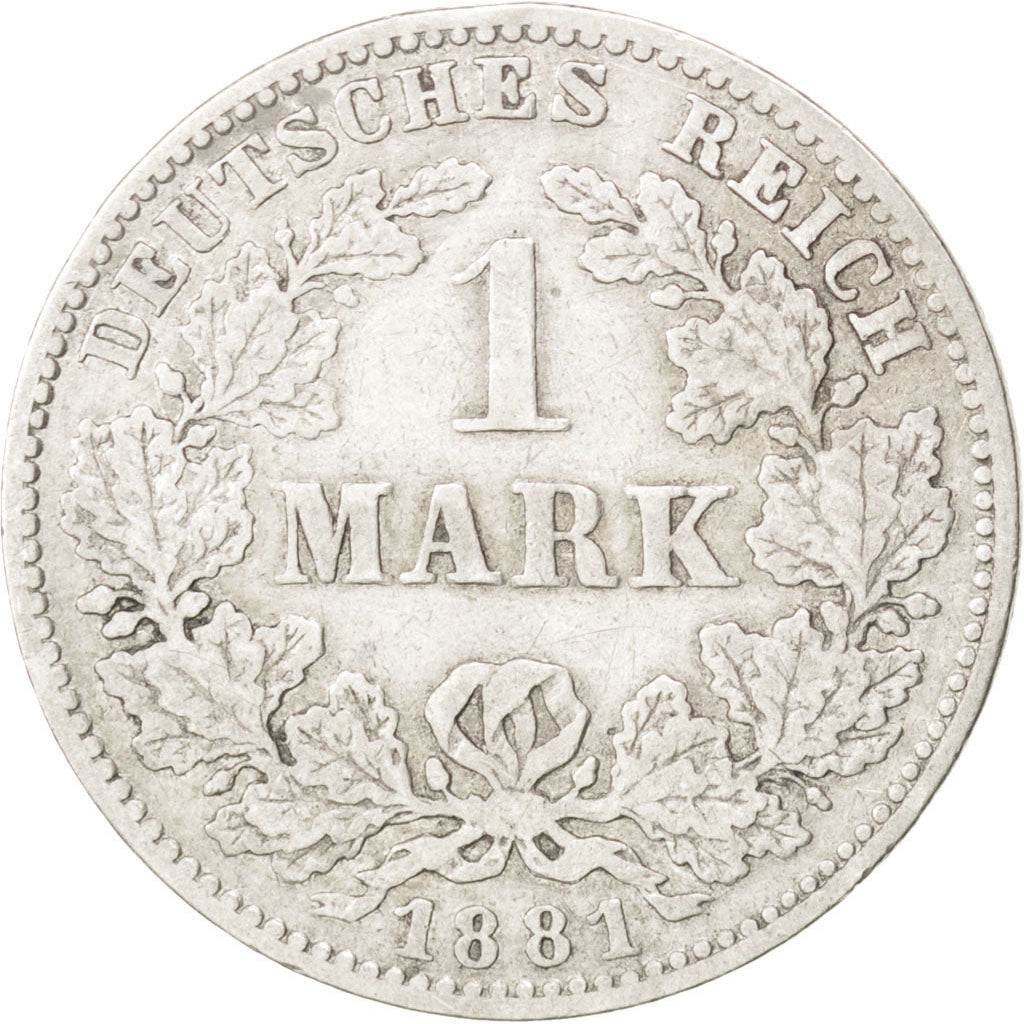 Coin, GERMANY - EMPIRE, Wilhelm I, Mark, 1881, Hambourg, EF(40-45), Silver, KM:7