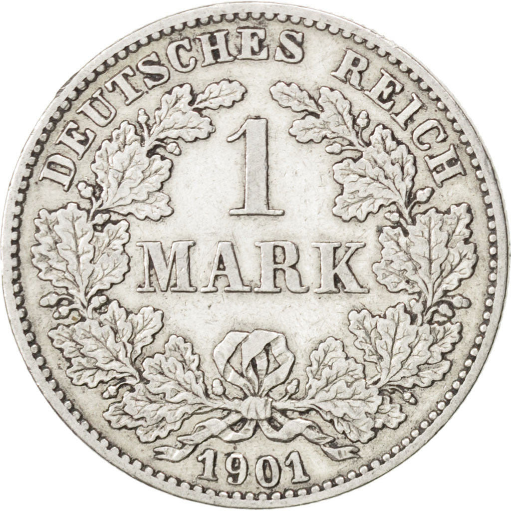 Coin, GERMANY - EMPIRE, Wilhelm II, Mark, 1901, Karlsruhe, EF(40-45), Silver
