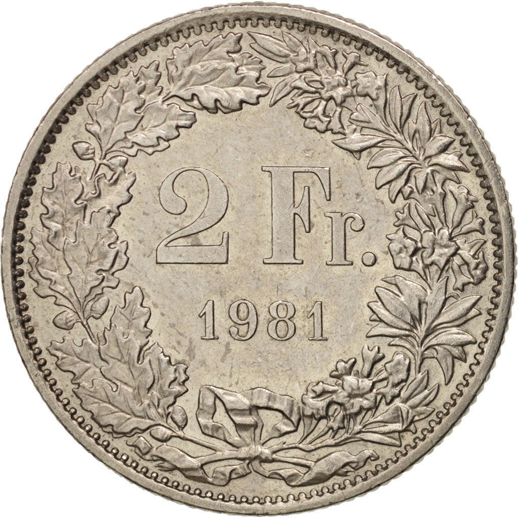 Monnaie, Suisse, 2 Francs, 1981, Bern, SUP, Copper-nickel, KM:21a.1