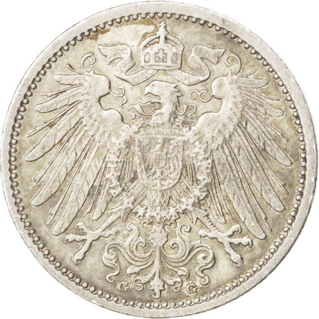 Coin, GERMANY - EMPIRE, Wilhelm II, Mark, 1904, Karlsruhe, AU(50-53), Silver