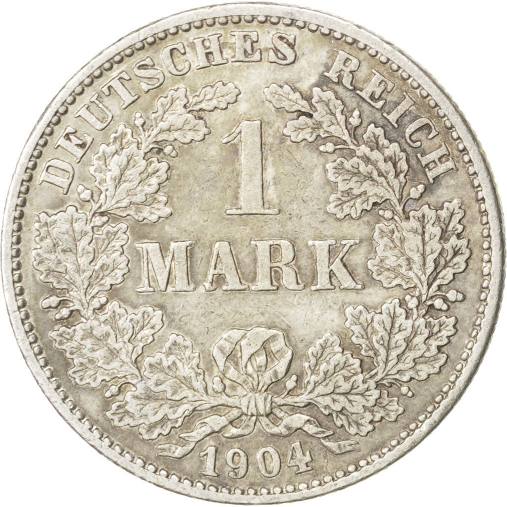 Coin, GERMANY - EMPIRE, Wilhelm II, Mark, 1904, Karlsruhe, AU(50-53), Silver