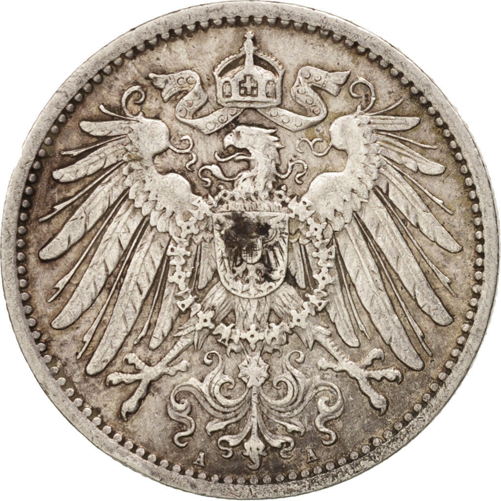 Coin, GERMANY - EMPIRE, Wilhelm II, Mark, 1911, Berlin, AU(50-53), Silver, KM:14