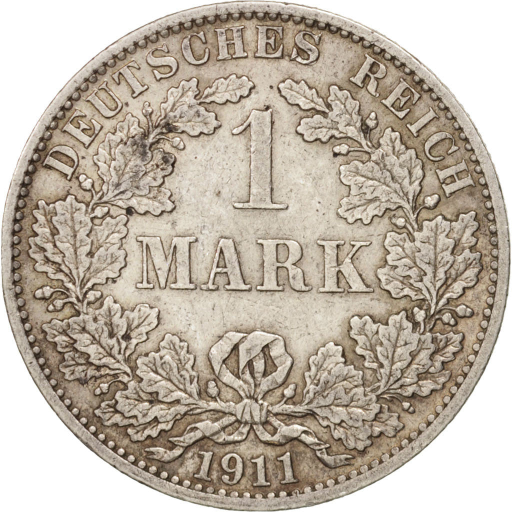 Coin, GERMANY - EMPIRE, Wilhelm II, Mark, 1911, Berlin, AU(50-53), Silver, KM:14
