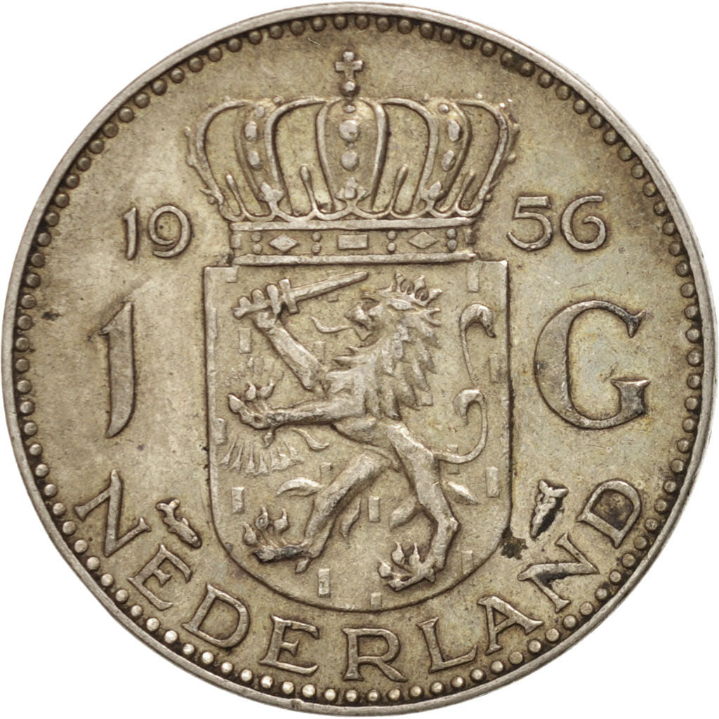 Monnaie, Pays-Bas, Juliana, Gulden, 1956, TTB+, Argent, KM:184