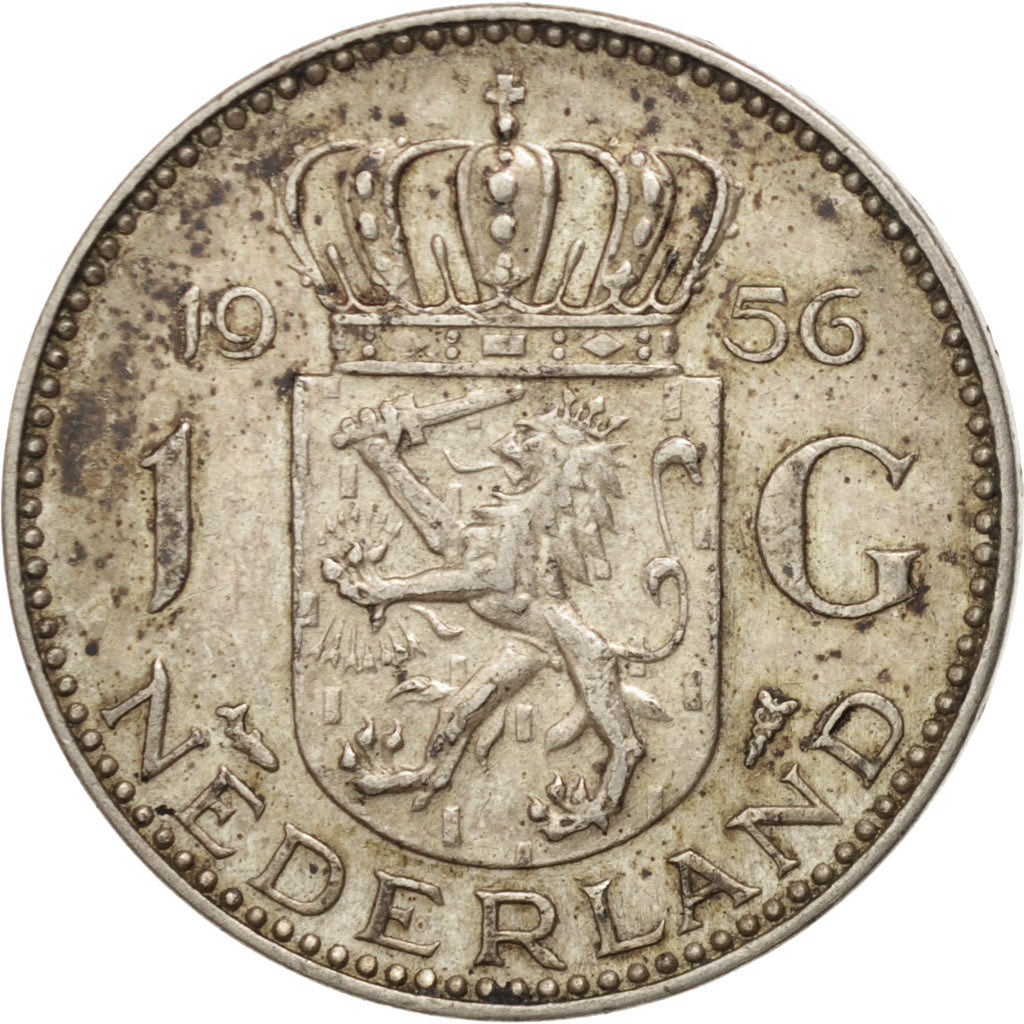 Monnaie, Pays-Bas, Juliana, Gulden, 1956, TTB+, Argent, KM:184