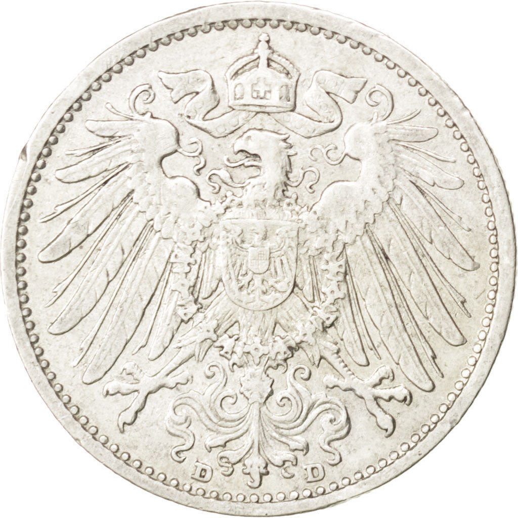 Coin, GERMANY - EMPIRE, Wilhelm II, Mark, 1909, Munich, AU(50-53), Silver, KM:14