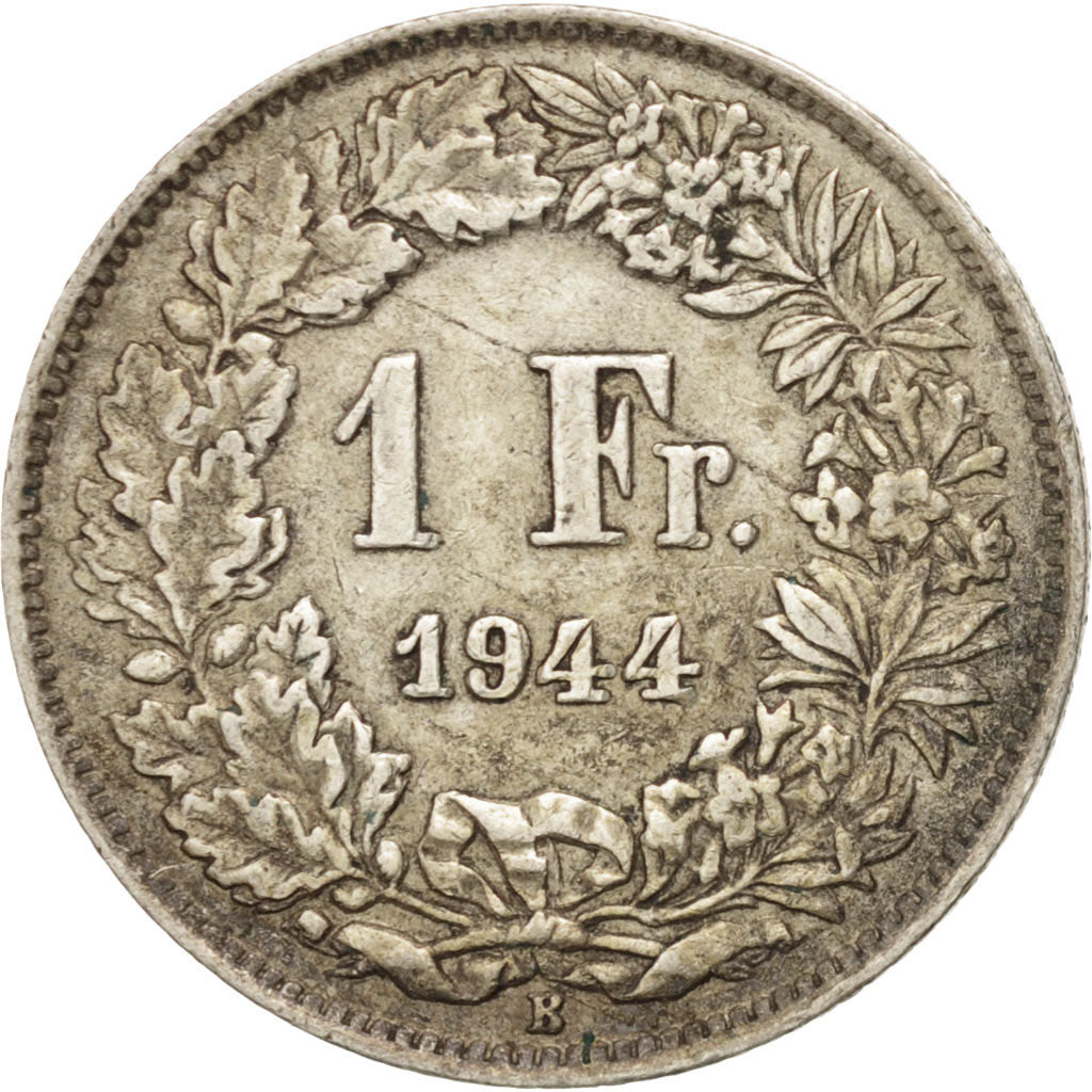 Coin, Switzerland, Franc, 1944, Bern, AU(50-53), Silver, KM:24