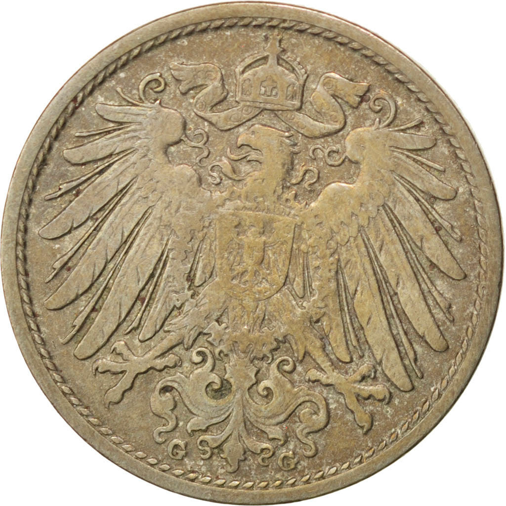 Coin, GERMANY - EMPIRE, Wilhelm II, 10 Pfennig, 1906, Karlsruhe, EF(40-45)