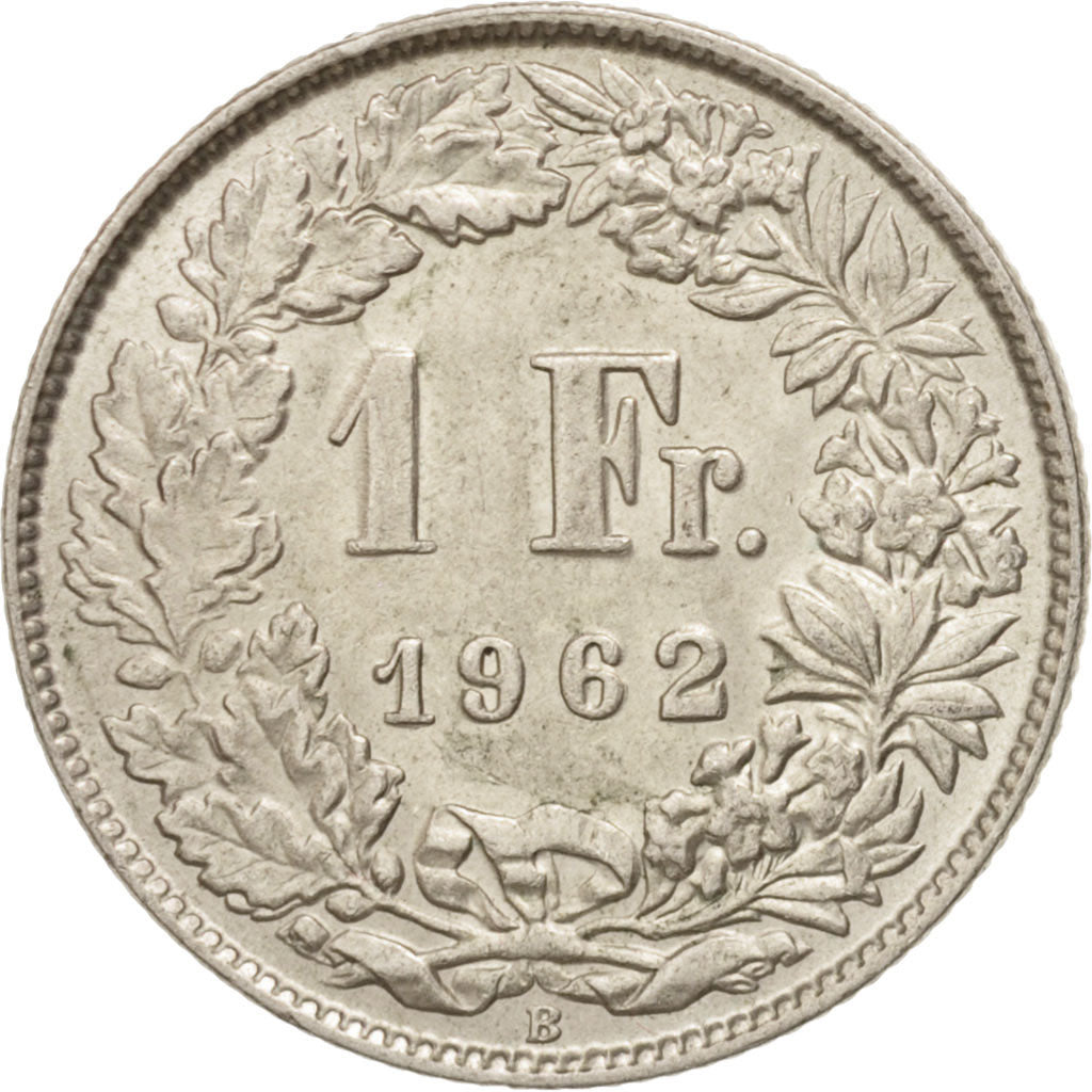 Coin, Switzerland, Franc, 1962, Bern, AU(55-58), Silver, KM:24