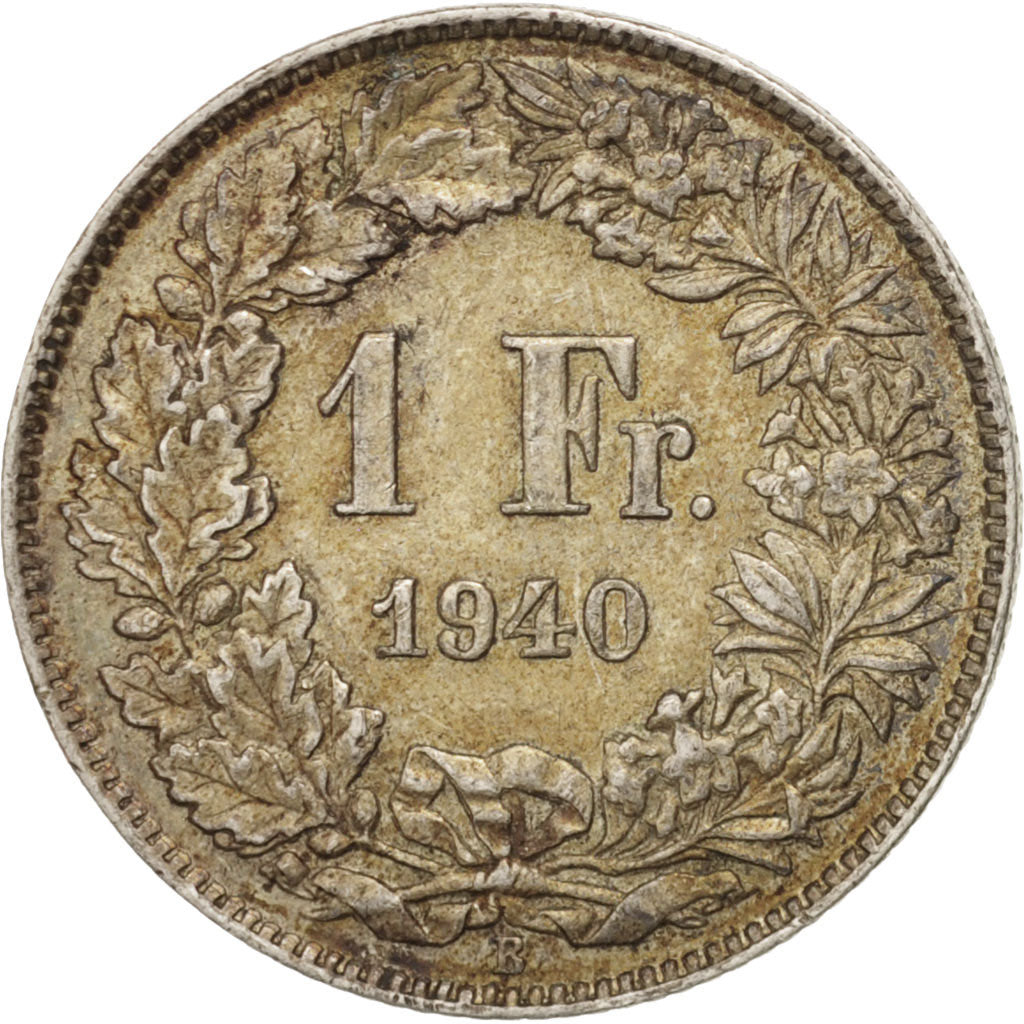 Coin, Switzerland, Franc, 1940, Bern, AU(50-53), Silver, KM:24