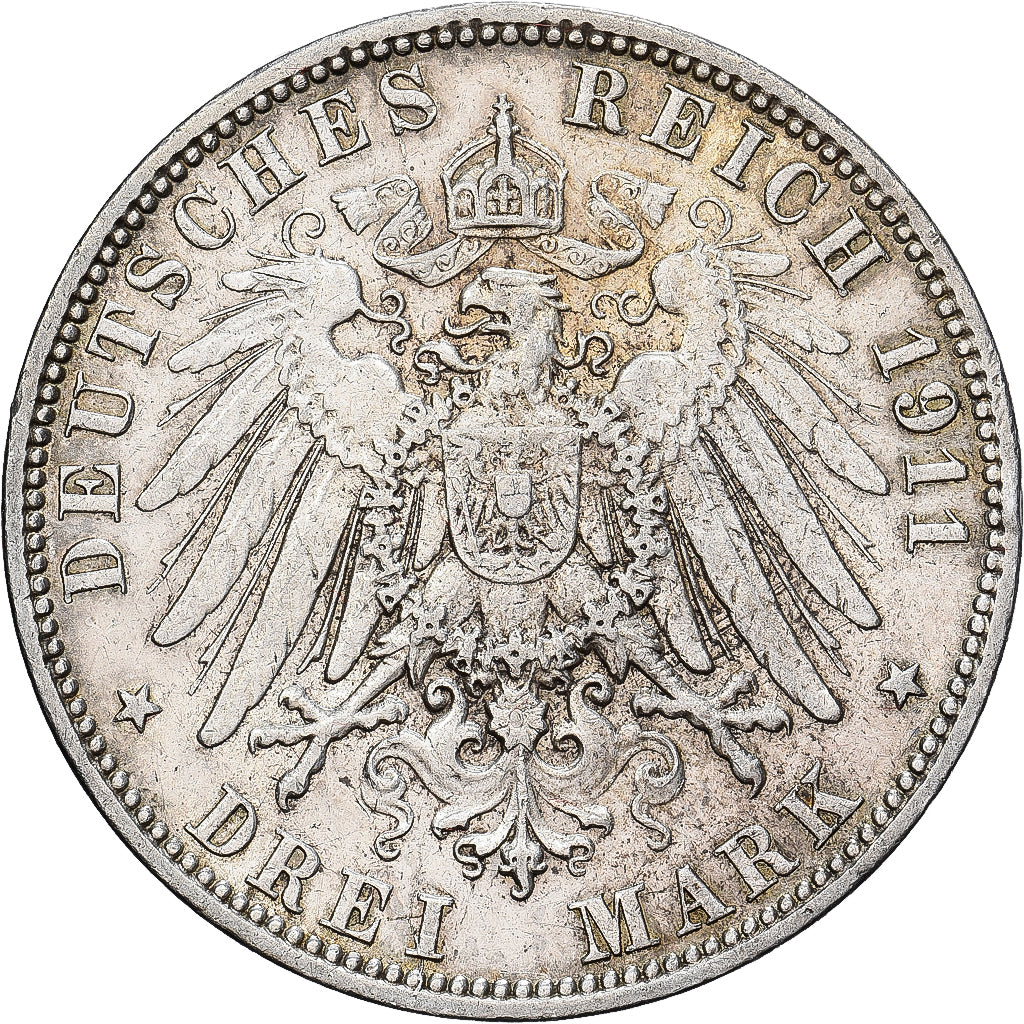 Monnaie, Etats allemands, HAMBURG, 3 Mark, 1911, Hamburg, SUP, Argent, KM:620