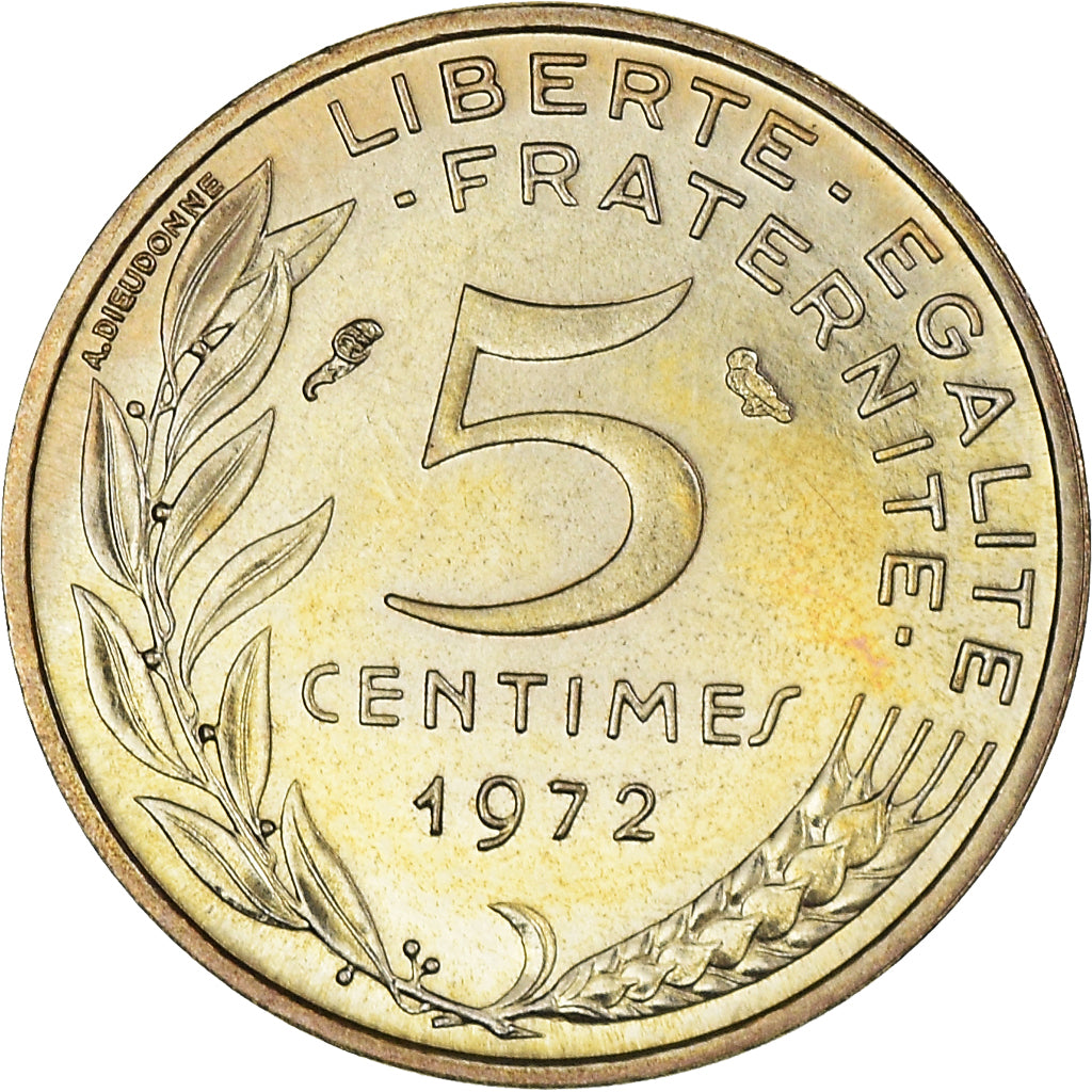 Coin, France, Marianne, 5 Centimes, 1972, Paris, FDC, MS(65-70)