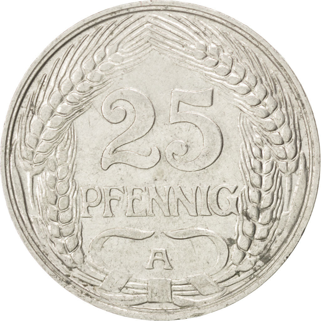 Münze, GERMANY - EMPIRE, Wilhelm II, 25 Pfennig, 1910, Berlin, SS, Nickel