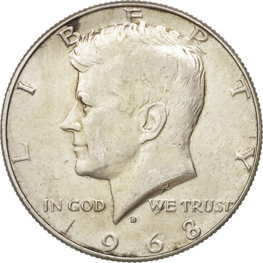 Coin, United States, Kennedy Half Dollar, Half Dollar, 1968, U.S. Mint, Denver