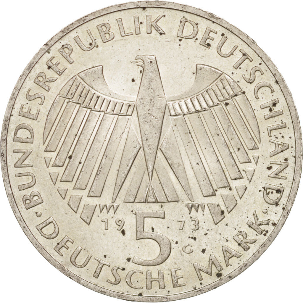 Moneta, GERMANIA - REPUBBLICA FEDERALE, 5 Mark, 1973, Karlsruhe, Germany, SPL-