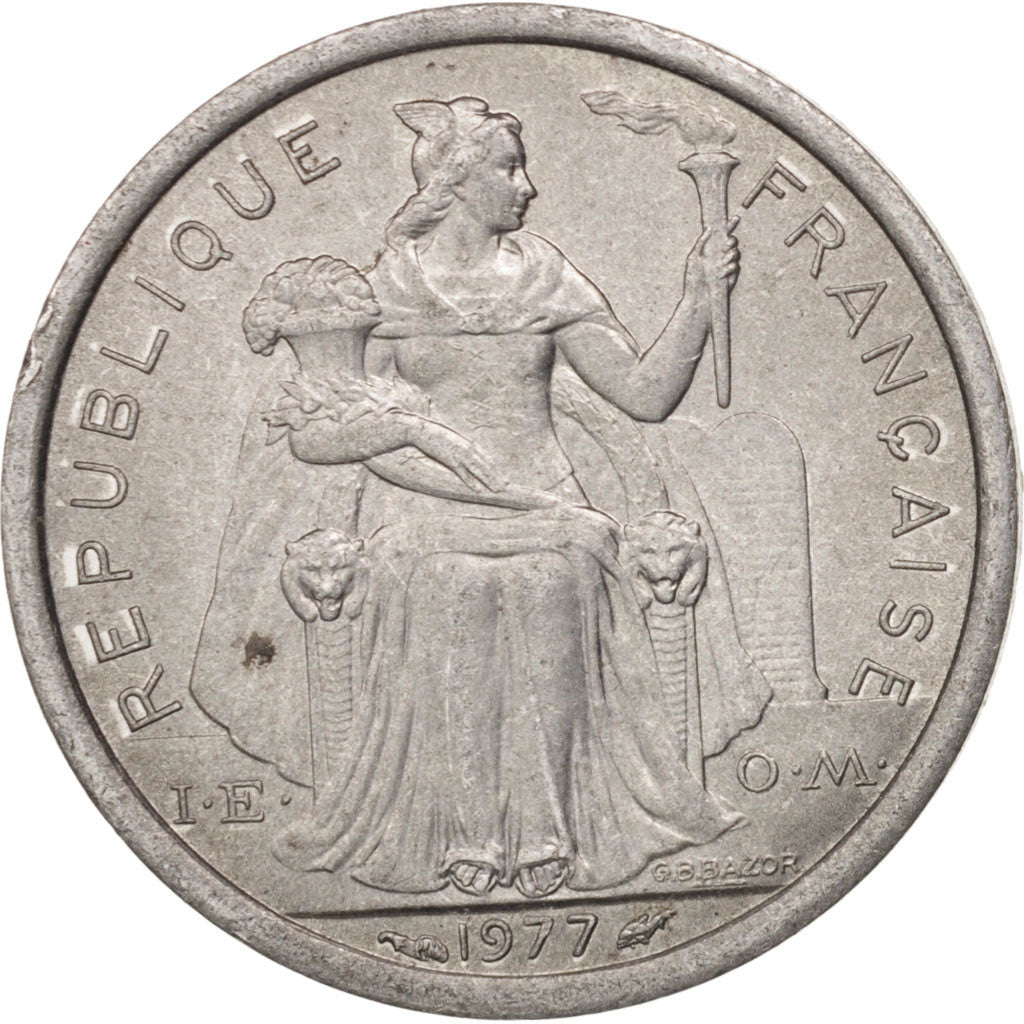 Coin, French Polynesia, Franc, 1977, Paris, AU(55-58), Aluminum, KM:11