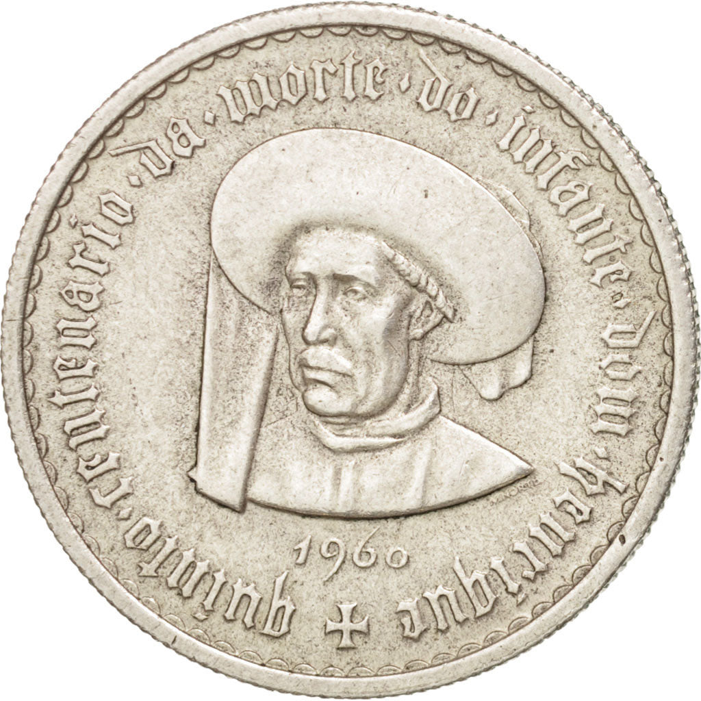 Coin, Portugal, 5 Escudos, 1960, Lisbon, MS(63), Silver, KM:587
