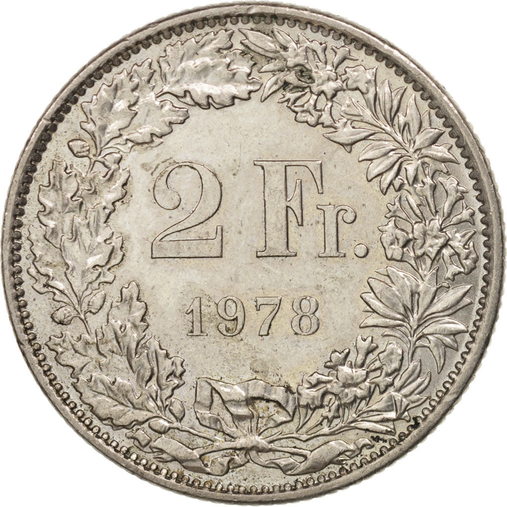 Coin, Switzerland, 2 Francs, 1978, Bern, AU(50-53), Copper-nickel, KM:21a.1