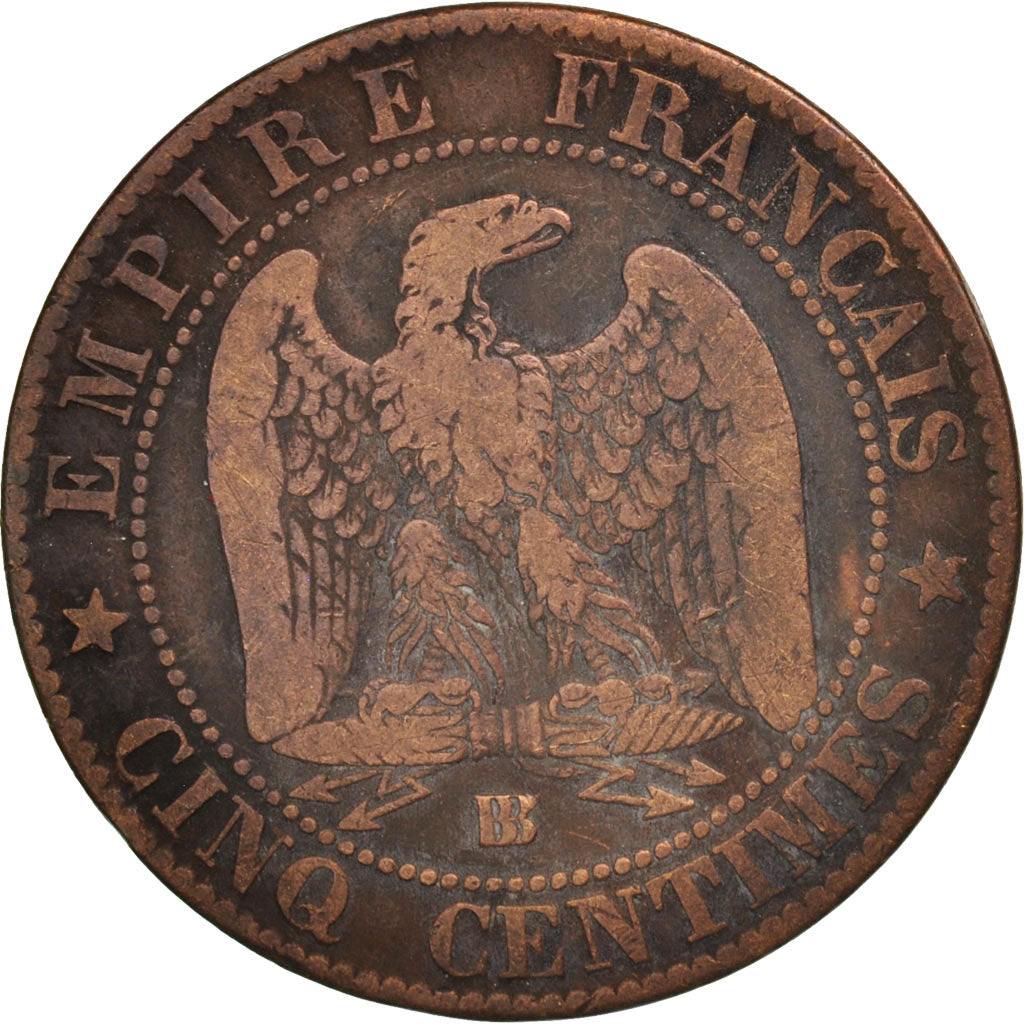 Monnaie, France, Napoleon III, Napoléon III, 5 Centimes, 1864, Strasbourg, TB