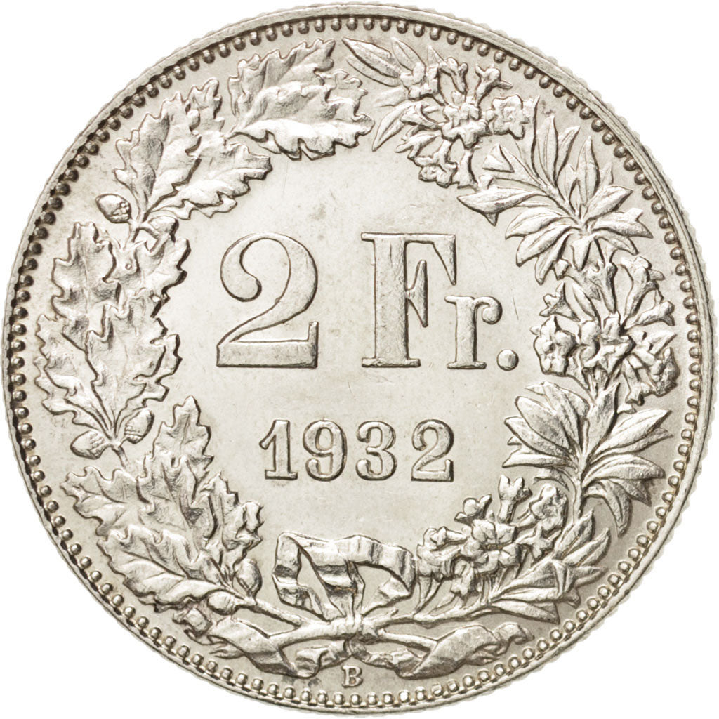 Svizzera, 2 Francs, 1932, Bern, Argento, SPL-, KM:21