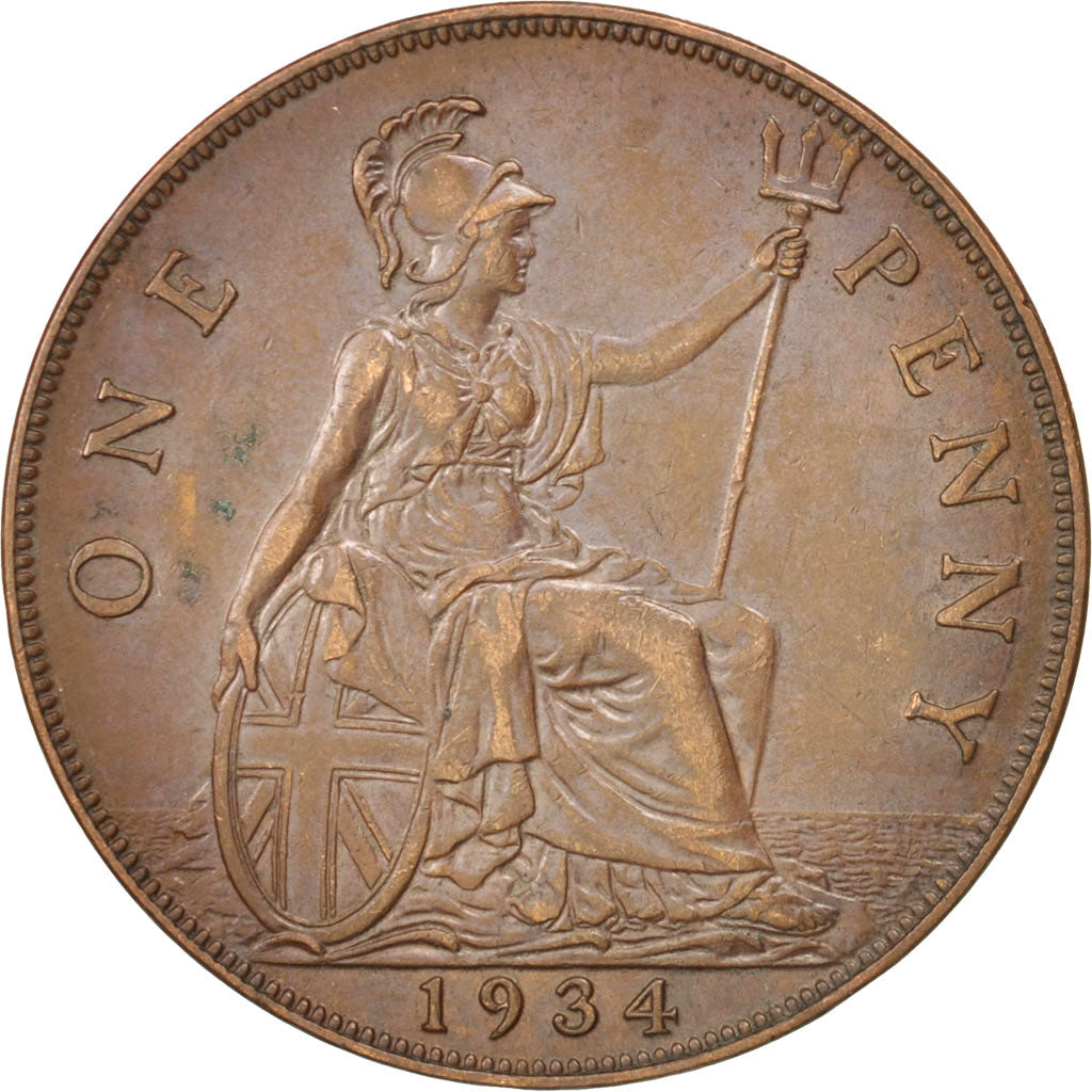 Great Britain, George V, Penny, 1934, Bronze, VF(30-35), KM:838