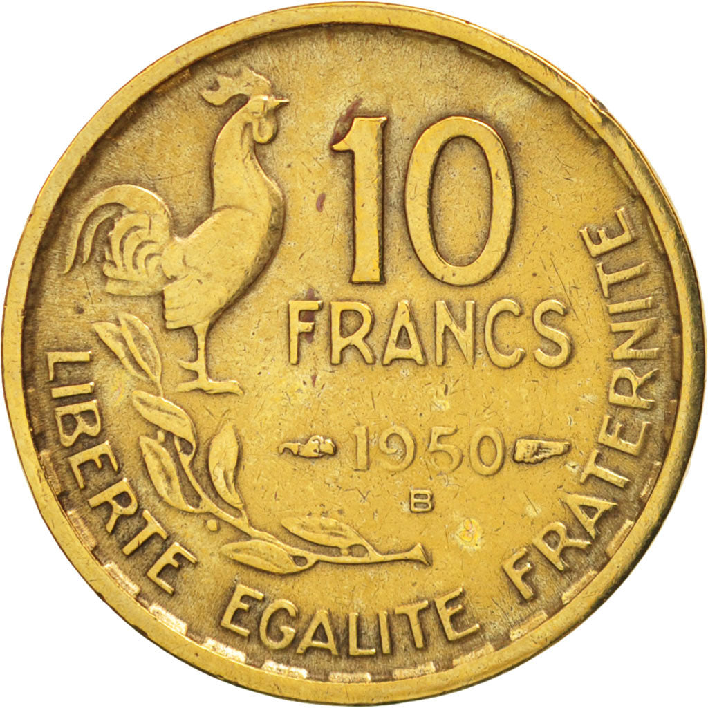 Monnaie, France, Guiraud, 10 Francs, 1950, Beaumont le Roger, TTB