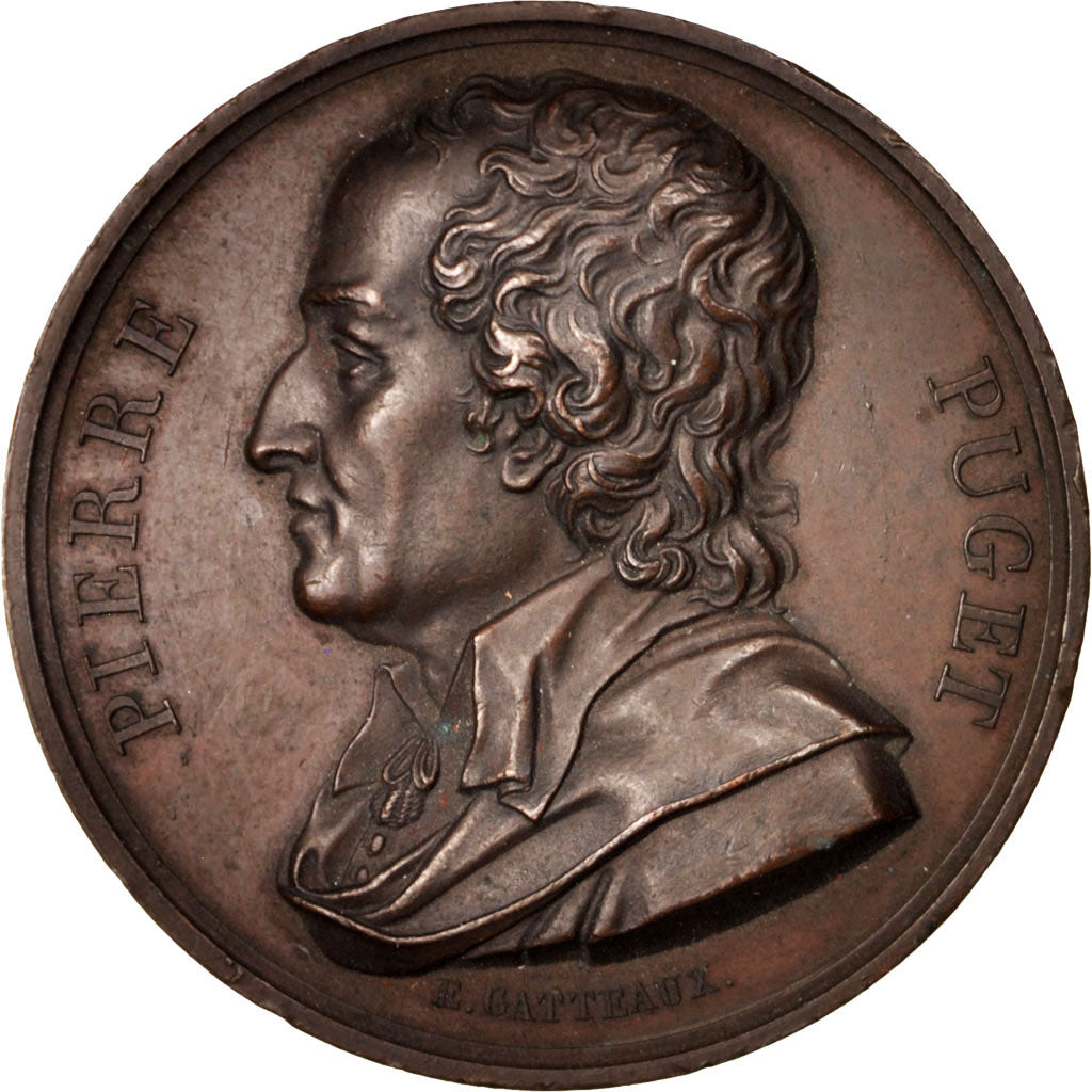 France, Medal, Galerie Métallique des Grands Hommes Français, Pierre Puget
