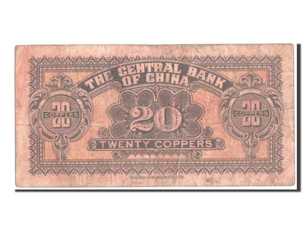 Billet, Chine, 20 Coppers, 1928, TTB