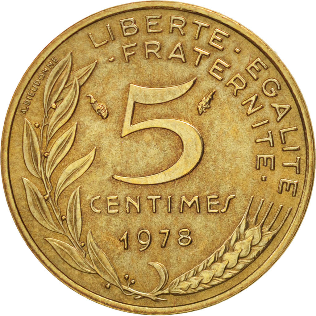 Coin, France, Marianne, 5 Centimes, 1978, Paris, AU(55-58), Aluminum-Bronze