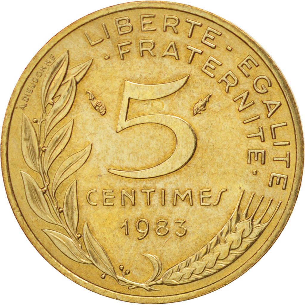 Coin, France, Marianne, 5 Centimes, 1983, Paris, AU(55-58), Aluminum-Bronze