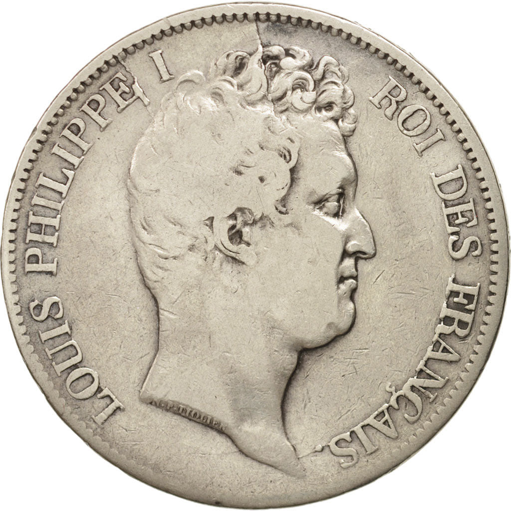 Coin, France, Louis-Philippe, 5 Francs, 1830, Rouen, F(12-15), Silver, KM:737.2