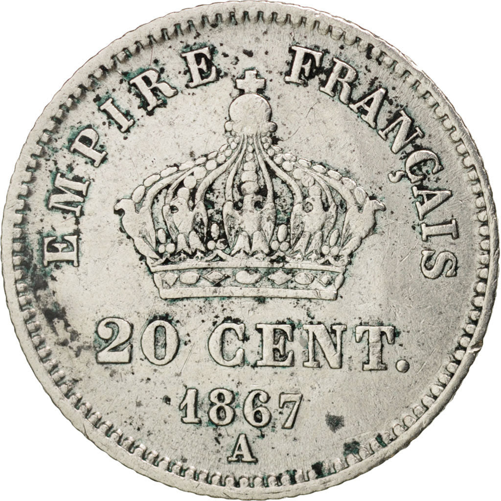 Coin, France, Napoleon III, Napoléon III, 20 Centimes, 1867, Paris, EF(40-45)