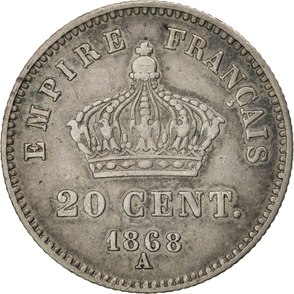 Coin, France, Napoleon III, Napoléon III, 20 Centimes, 1868, Paris, EF(40-45)