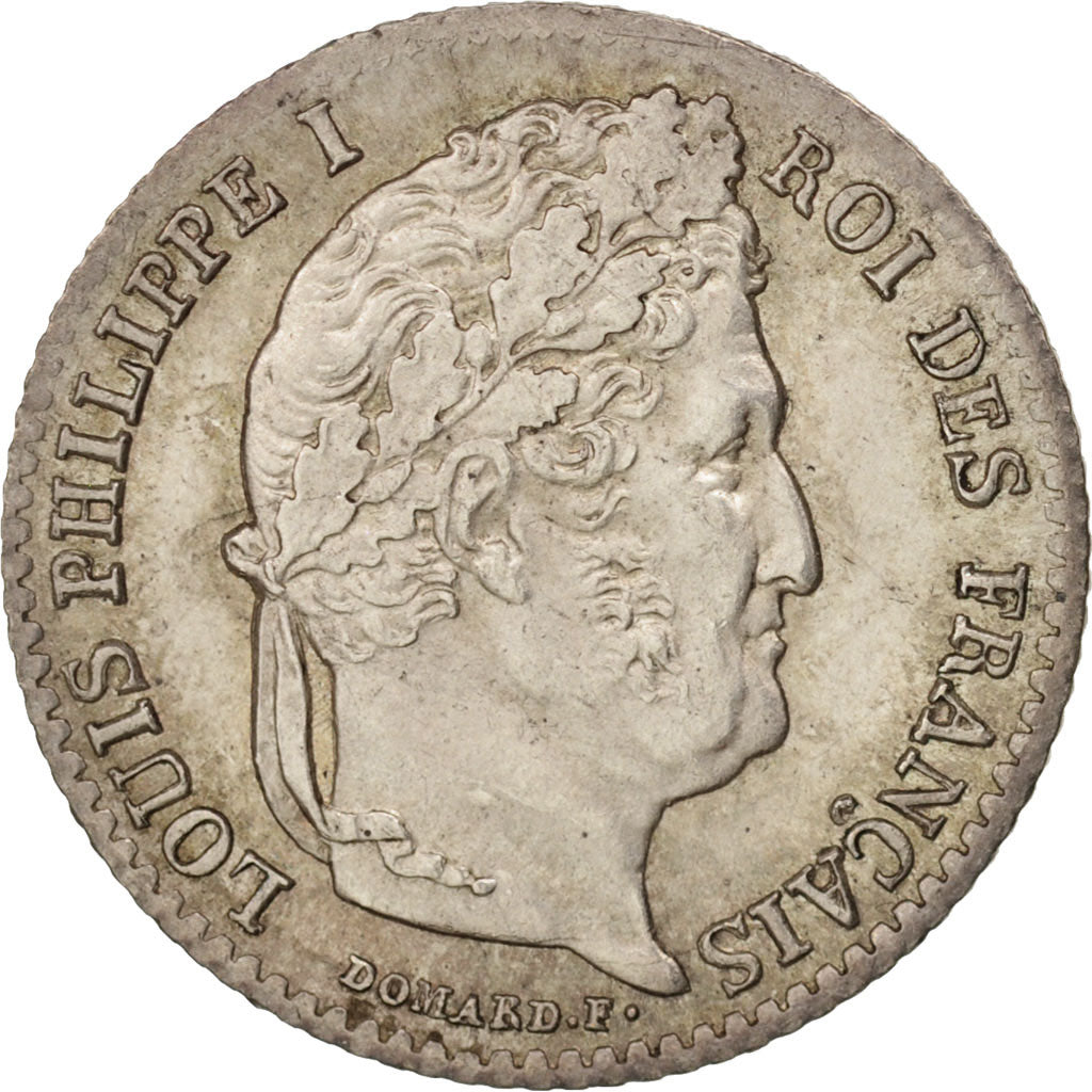 Coin, France, Louis-Philippe, 1/4 Franc, 1843, Rouen, AU(55-58), Silver