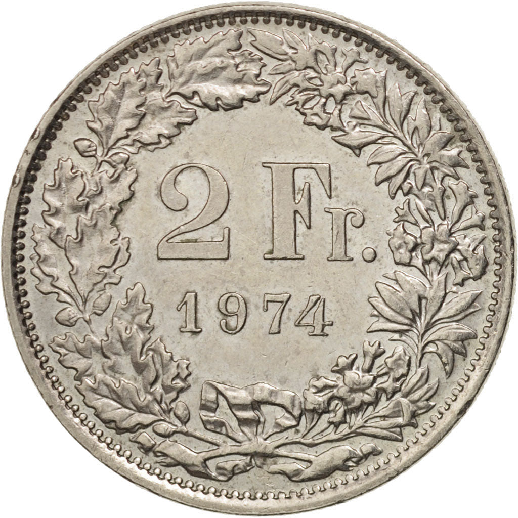 Monnaie, Suisse, 2 Francs, 1974, Bern, SUP, Copper-nickel, KM:21a.1