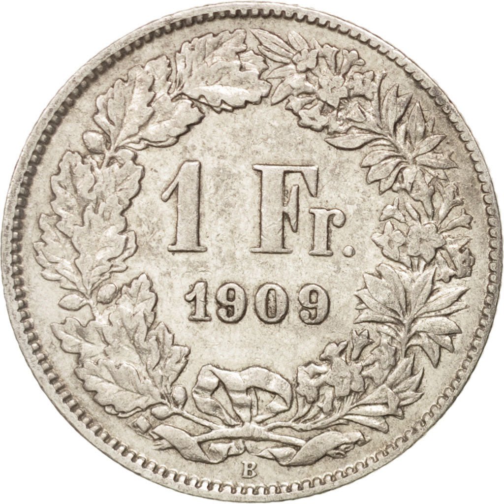 Moneta, Svizzera, Franc, 1909, Bern, BB, Argento, KM:24