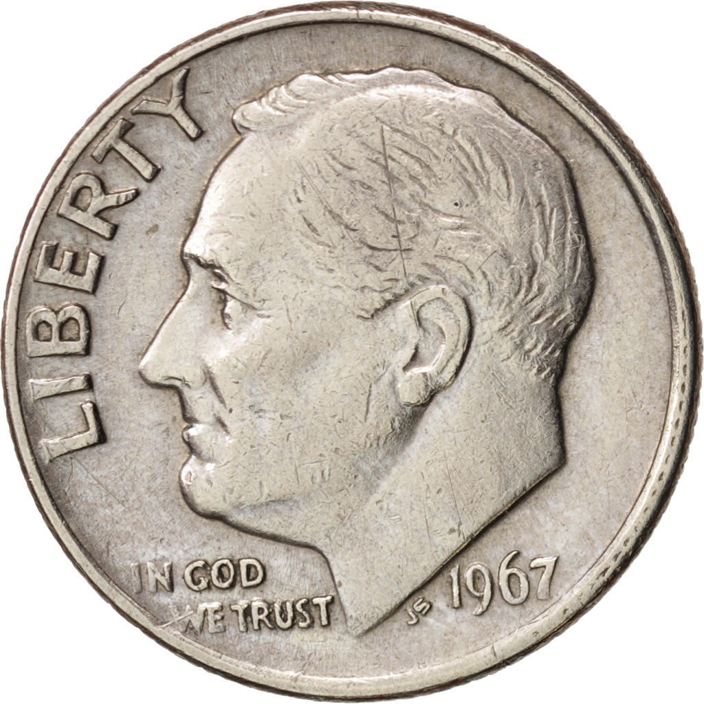 Moneta, Stati Uniti, Roosevelt Dime, Dime, 1967, U.S. Mint, Philadelphia, BB+