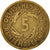 Moneda, ALEMANIA - REPÚBLICA DE WEIMAR, 5 Rentenpfennig, 1924, Karlsruhe, BC+