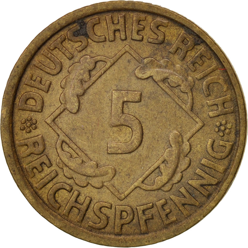 Moneta, GERMANIA, REPUBBLICA DI WEIMAR, 5 Reichspfennig, 1936, Berlin, BB