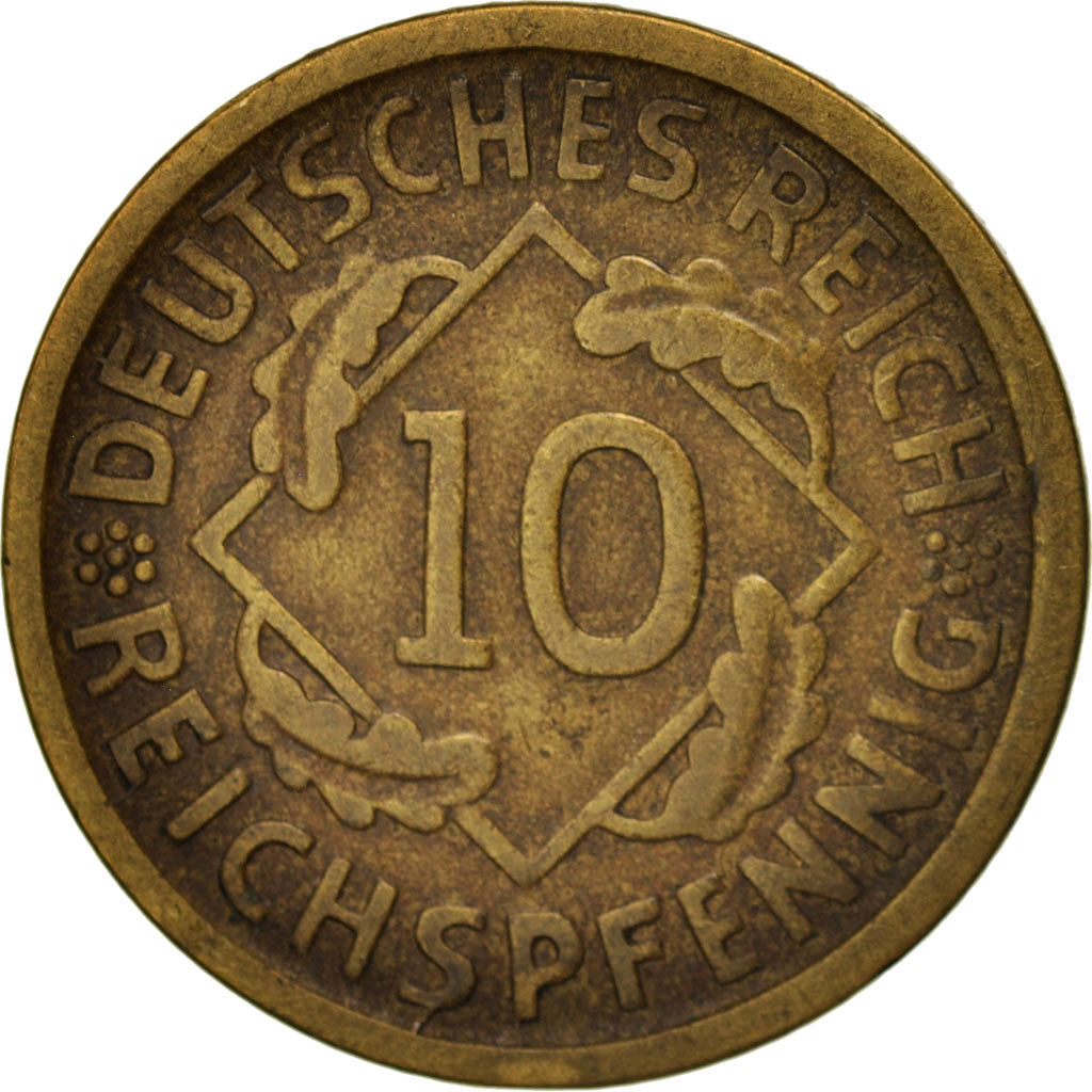 Coin, GERMANY, WEIMAR REPUBLIC, 10 Rentenpfennig, 1924, Munich, VF(30-35)