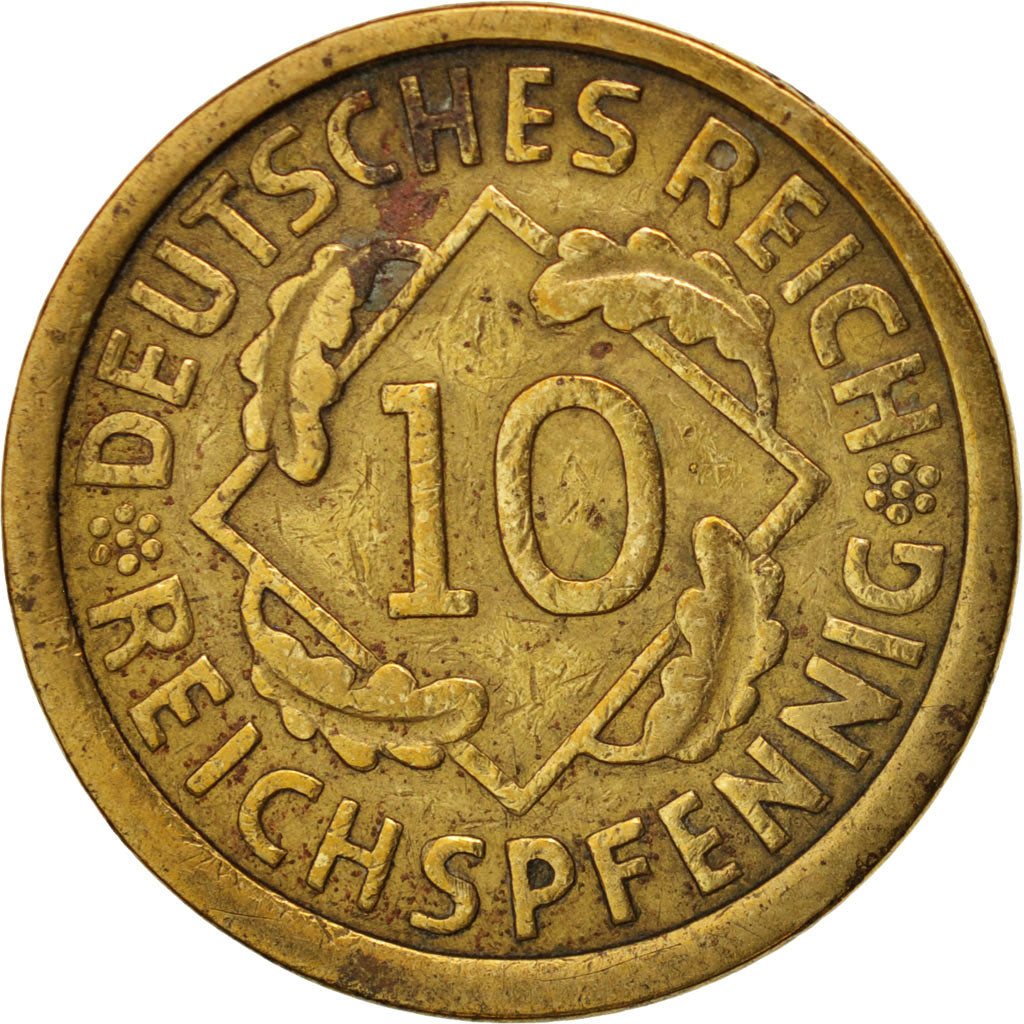 Coin, GERMANY, WEIMAR REPUBLIC, 10 Reichspfennig, 1925, Berlin, VF(30-35)