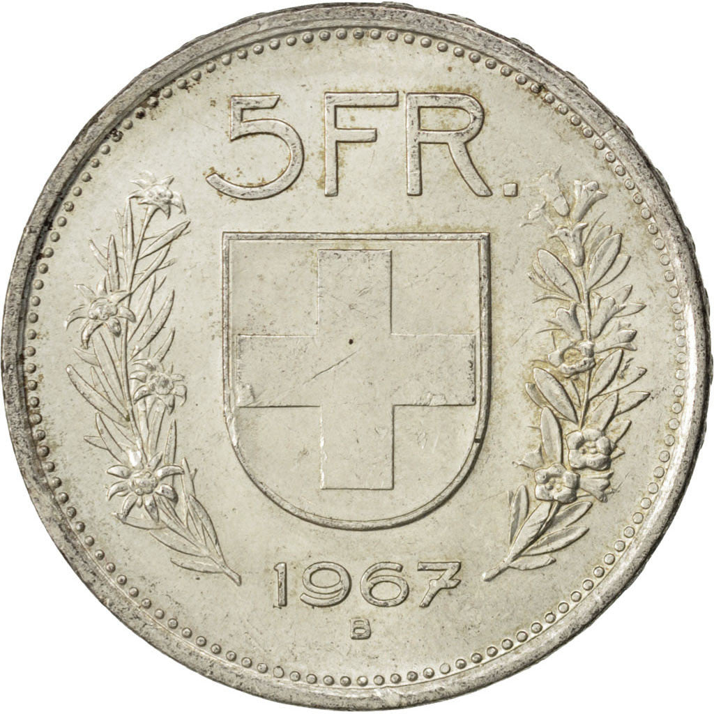 Moneta, Svizzera, 5 Francs, 1967, Bern, SPL-, Argento, KM:40