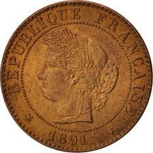 Munten, Frankrijk, Cérès, Centime, 1891, Paris, PR, Bronze, KM:826.1