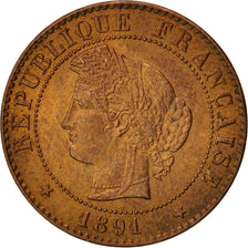 Coin, France, Cérès, Centime, 1891, Paris, AU(55-58), Bronze, KM:826.1