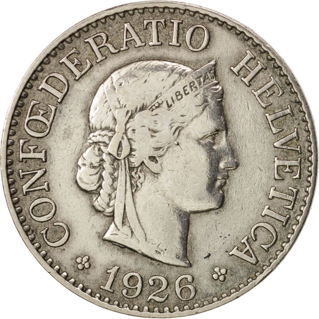 Coin, Switzerland, 10 Rappen, 1926, Bern, EF(40-45), Copper-nickel, KM:27
