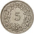 Coin, Switzerland, 5 Rappen, 1957, Bern, AU(50-53), Copper-nickel, KM:26