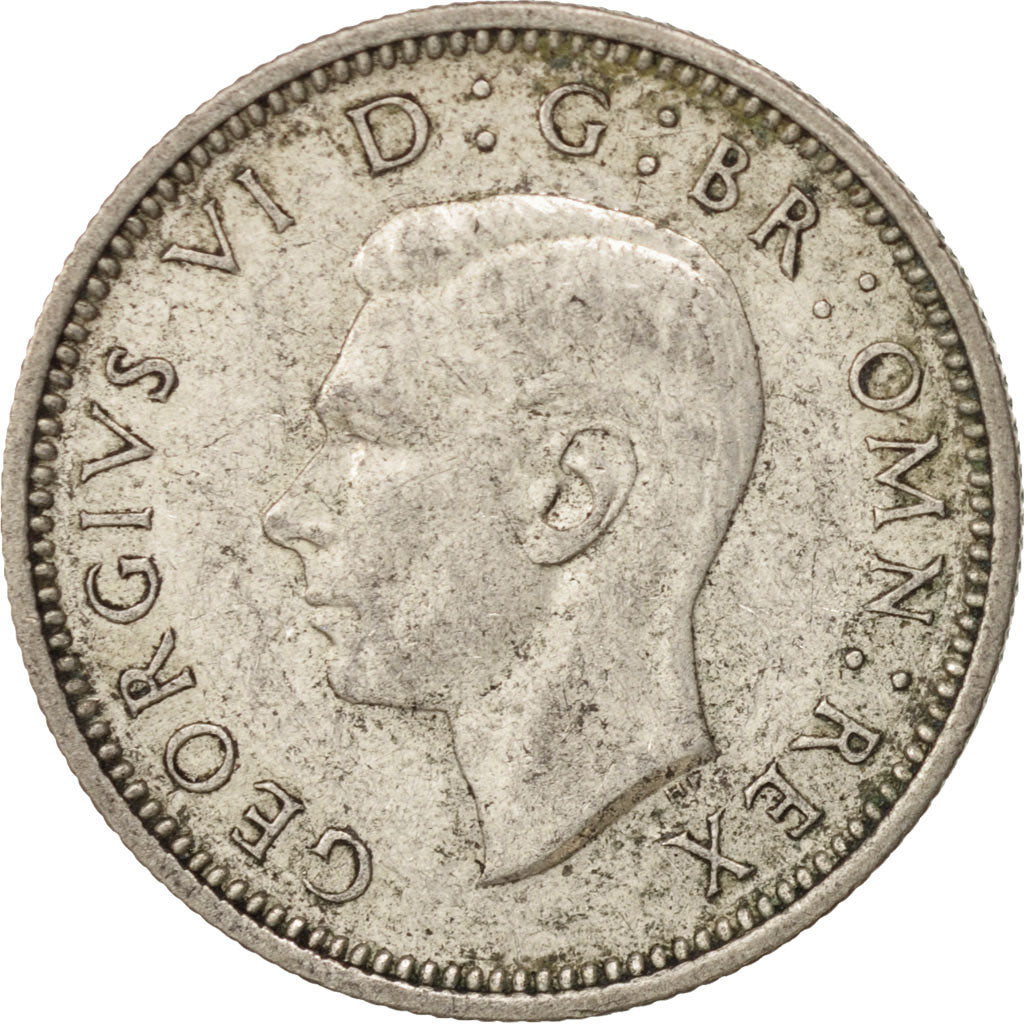 Coin, Great Britain, George VI, 6 Pence, 1943, AU(50-53), Silver, KM:852